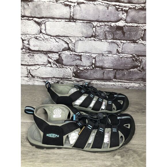 KEEN Black Blue Textile Synthetic Drawstring Hiking Sandas Women Sz 9M US/39.5EU - Picture 3 of 16